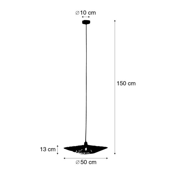 Oosterse hanglamp rotan 50 cm - Rina - Afbeelding 4