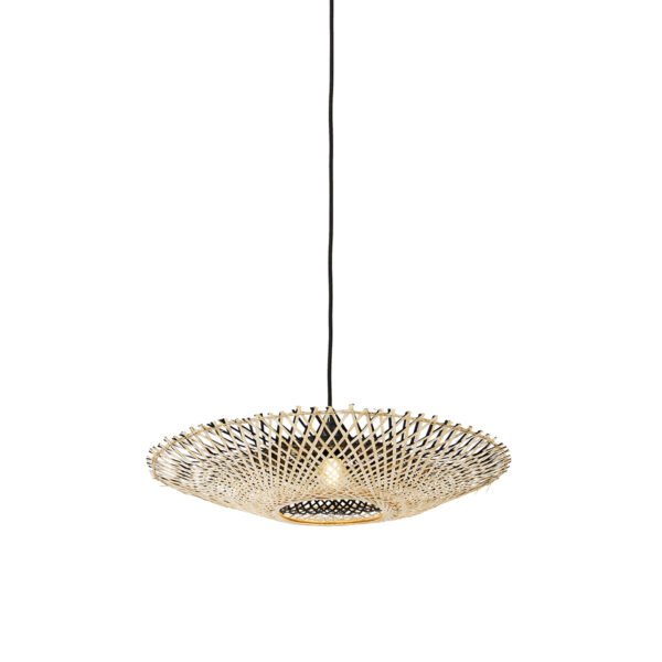 hanglampen Oosterse hanglamp rotan 50 cm Rina BamboeStaal Naturel Geef je interieur een Oosters sfeertje met onze Rina. Deze is gemaakt van bamboe staal en