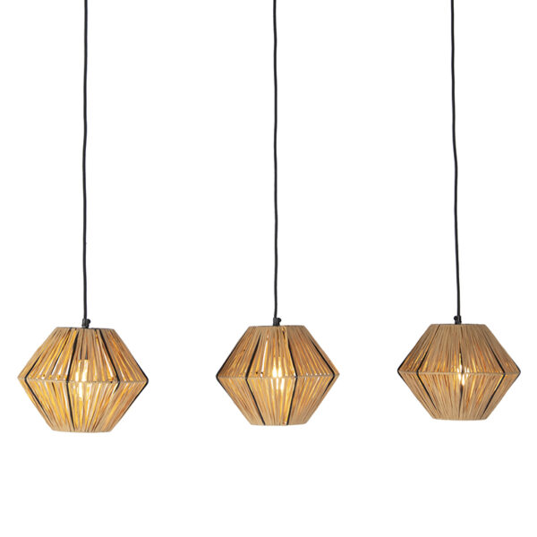 Oosterse hanglamp rotan 3-lichts - Straw - Afbeelding 2