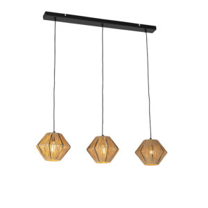 hanglampen Oosterse hanglamp rotan Straw RotanStaal Naturel Haal een eyecatcher in huis met Straw. Deze is gemaakt van zwart staal drie kappen. Hij heeft lengte