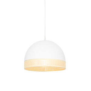 hanglampen Oosterse hanglamp wit met rotan 30 cm Magna Rotan RotanStaal Wit is een moderne oosters jasje. Hij gemaakt van staal. De afgewerkt in het en behoud