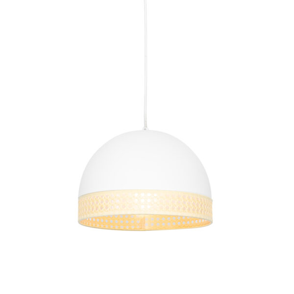 hanglampen Oosterse hanglamp wit met rotan 30 cm Magna Rotan RotanStaal Wit is een moderne oosters jasje. Hij gemaakt van staal. De afgewerkt in het en behoud