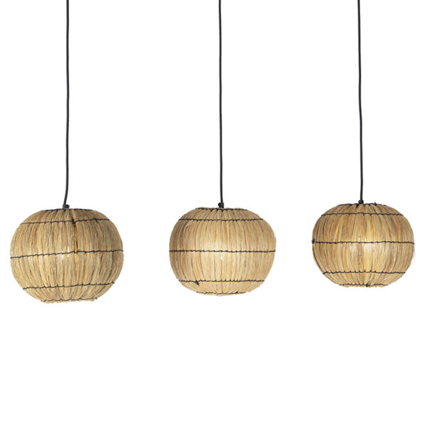 Oosterse hanglamp zeegras 3-lichts - Canno - Afbeelding 2
