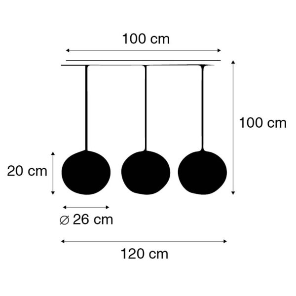 Oosterse hanglamp zeegras 3-lichts - Canno - Afbeelding 3