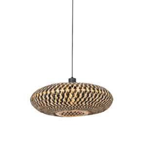 hanglampen Oosterse hanglamp zwart bamboe 50 cm Ostrava BamboeStaal Zwart