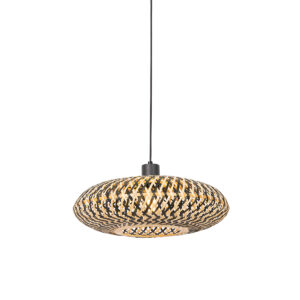 hanglampen Oosterse hanglamp zwart bamboe 40 cm Ostrava BamboeStaal Zwart