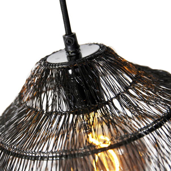 Oosterse hanglamp zwart langwerpig 3-lichts - Vadi - Afbeelding 2