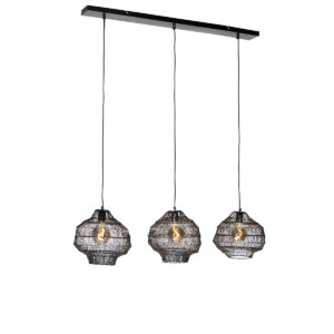hanglampen Oosterse hanglamp zwart langwerpig Vadi Staal Zwart Een echte oosterse eyecatcher boven je Houd jij wel van een Hanglamp is langwerpige staal met