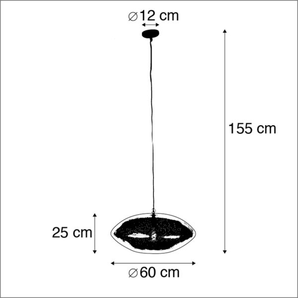 Oosterse hanglamp zwart met goud 60 cm - Radiance - Afbeelding 3