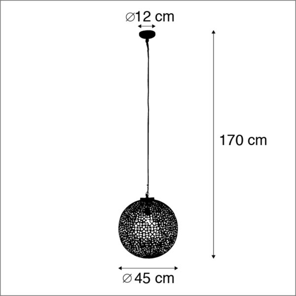 Oosterse hanglamp zwart met goud 45 cm - Radiante - Afbeelding 3
