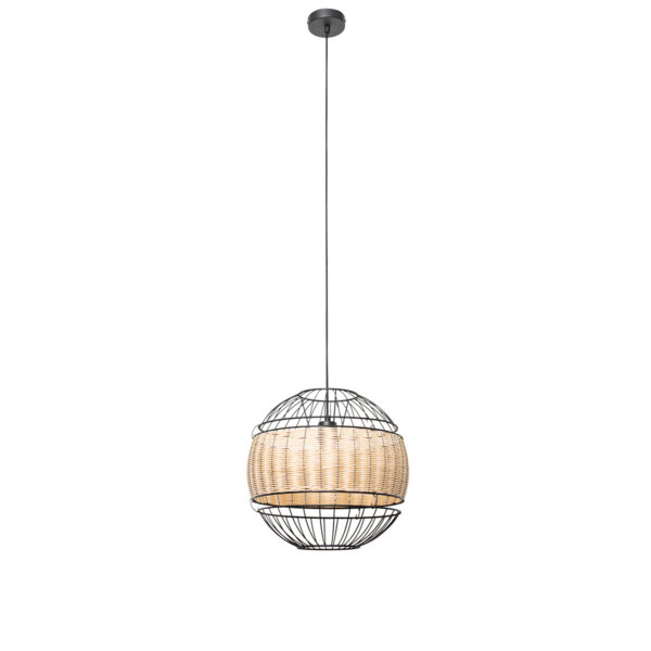 Oosterse hanglamp zwart met rotan 38 cm - Emir - Afbeelding 2