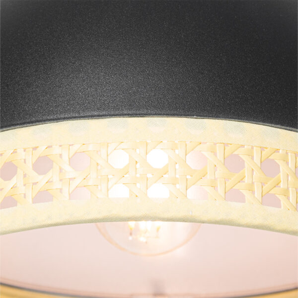 Oosterse hanglamp zwart met rotan 3-lichts - Magna Rotan - Afbeelding 2