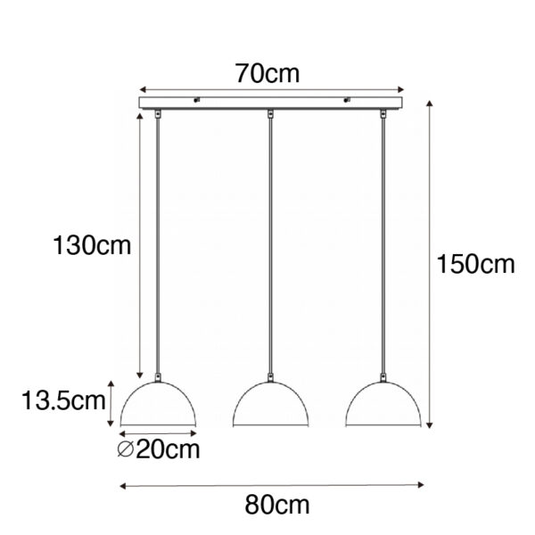 Oosterse hanglamp zwart met rotan 3-lichts - Magna Rotan - Afbeelding 3