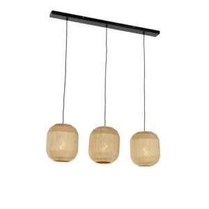 hanglampen Oosterse hanglamp zwart met touw Riki StaalTouw Beige Ga voor de uitstraling onze Het armatuur is afgewerkt in en lampenkappen hebben een unieke door