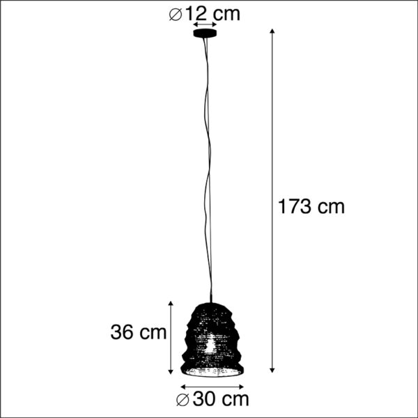 Oosterse hanglamp zwart - Nidum Garza - Afbeelding 3