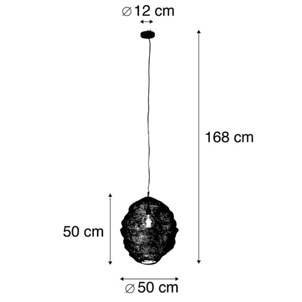 Oosterse hanglamp zwart - Nidum Gran - Afbeelding 3