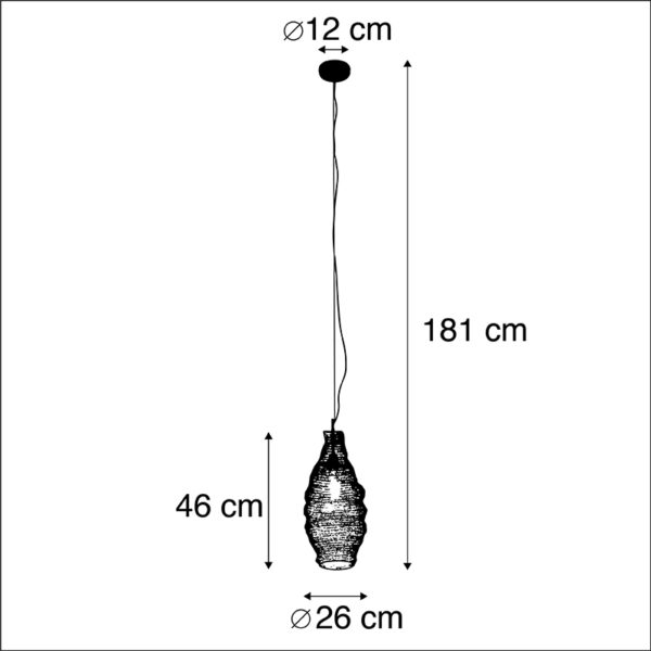 Oosterse hanglamp zwart - Nidum Rombo - Afbeelding 3