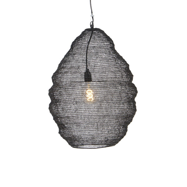hanglampen Oosterse hanglamp zwart 45 cm Nidum L Staal Zwart Onze is een die je interieur in sfeer Hij afgewerkt met staal waardoor de lichtbron zichtbaar is.