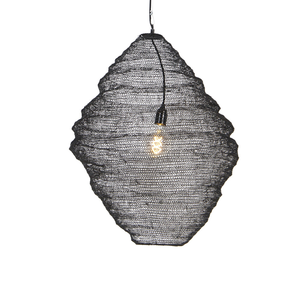 hanglampen Oosterse hanglamp zwart 60 cm Nidum Staal Zwart Onze is een die je interieur in sfeer Hij afgewerkt met staal waardoor de lichtbron zichtbaar is. Dit