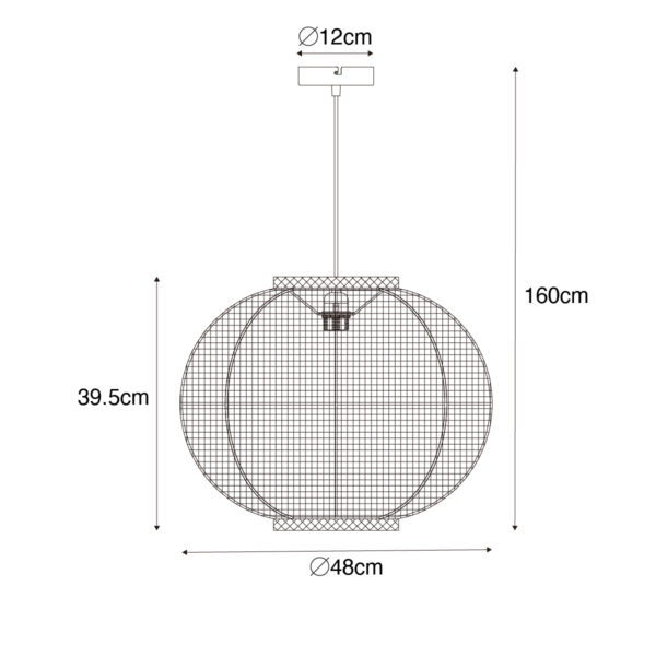 Oosterse hanglamp zwart 48 cm - Rob - Afbeelding 3