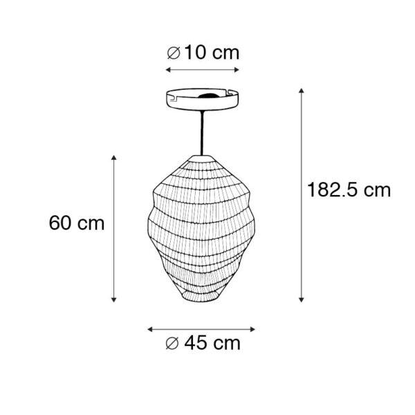 Oosterse hanglamp zwart 45 cm - Vadi - Afbeelding 3