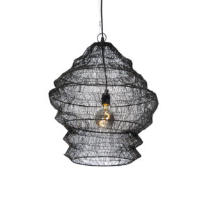 hanglampen Oosterse hanglamp zwart 45 cm Vadi Staal Zwart Geef een oosters tintje aan je woning met Vadi. is zwarte stalen hanglamp. Hij in hoogte verstelbaar
