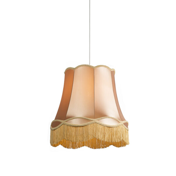 hanglampen Retro hanglamp goud 45 cm Granny KunststofStof Authentiek in een nieuw jasje. Deze prachtige heeft het ontwerp van de oude lampenkap je oma maar dan