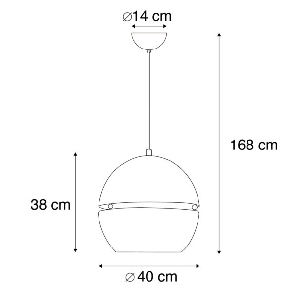 Retro hanglamp goud 40 cm - Slice - Afbeelding 3