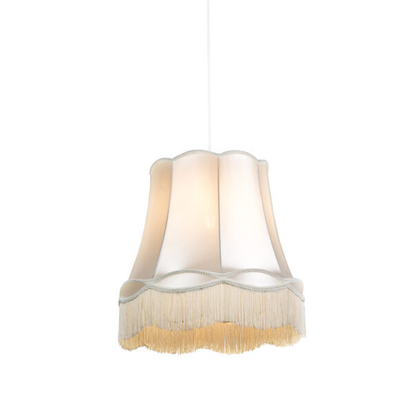 hanglampen Retro hanglamp 45 cm Granny KunststofStof Authentiek in een nieuw jasje. Deze prachtige heeft het ontwerp van de oude lampenkap je oma maar dan met