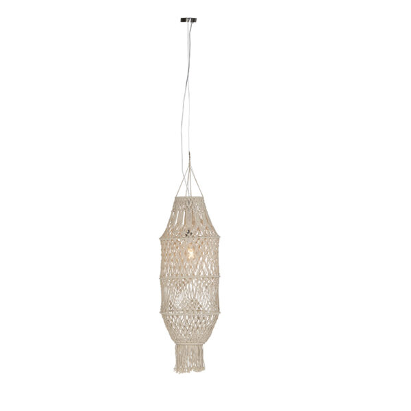 Retro hanglamp met macramé kap 130 cm - Macra - Afbeelding 2