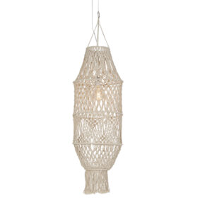 hanglampen Retro hanglamp met kap 130 cm Macra Touw Beige De String is een stoere retro die beetje vakantiesfeer in huis Hij maakt jouw eettafel of woonkamer