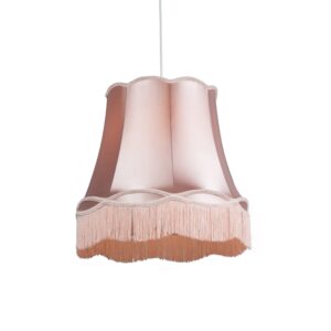 hanglampen Retro hanglamp roze 45 cm Granny KunststofStof Roze Authentiek in een nieuw jasje. Deze prachtige heeft het ontwerp van de oude lampenkap je oma maar