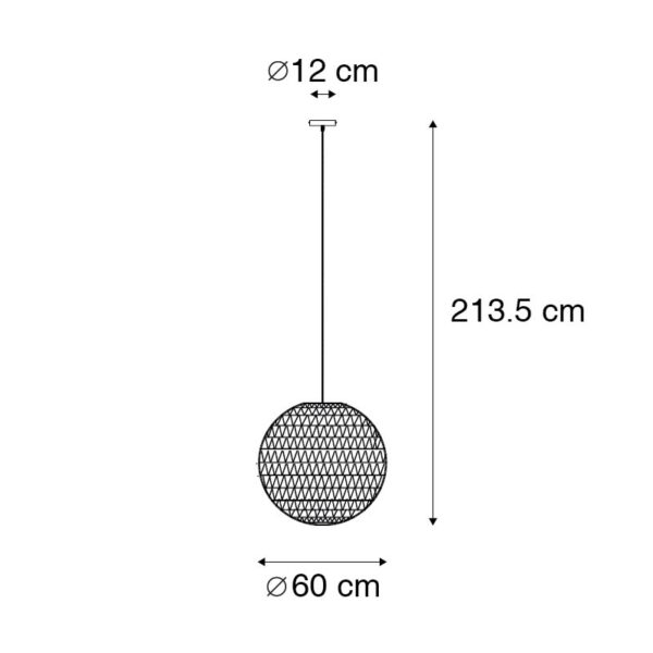 Retro hanglamp wit 60 cm - Lina Ball 60 - Afbeelding 3