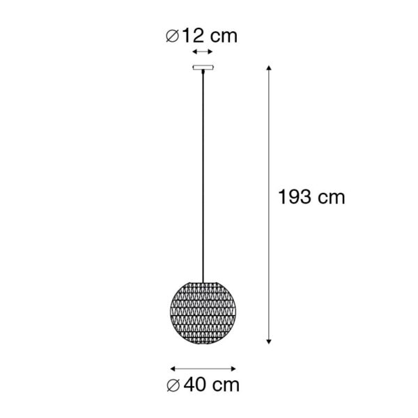 Retro hanglamp wit 40 cm - Lina Ball 40 - Afbeelding 3