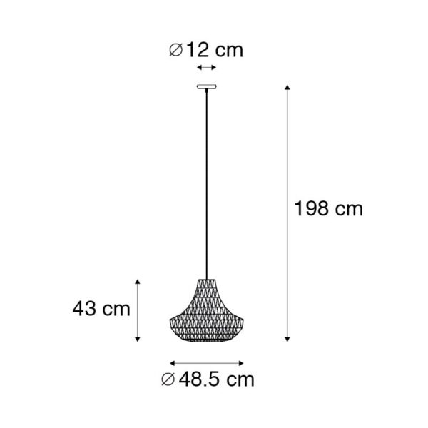 Retro hanglamp wit 50 cm - Lina Cono 50 - Afbeelding 3