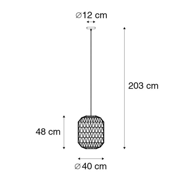 Retro hanglamp wit 40 cm - Lina Hive 40 - Afbeelding 3