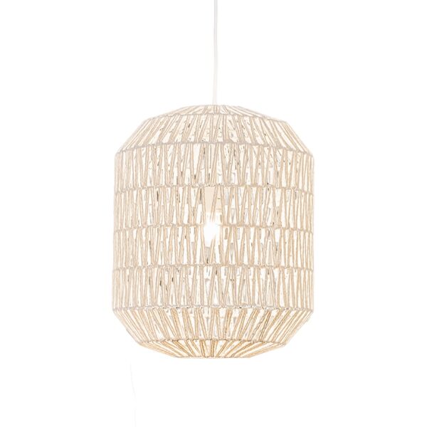 hanglampen Retro hanglamp wit 40 cm Lina Hive StofStaal Wit Hanglamp valt op door zijn unieke en speelse ontwerp. Hij is uitgevoerd in stevig stof met metaal