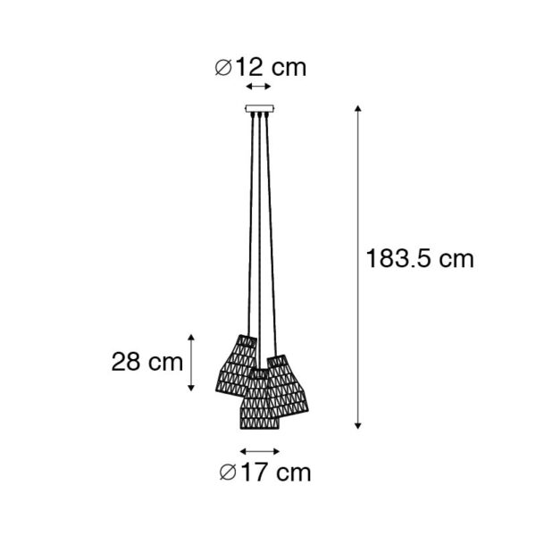Retro hanglamp wit 35 cm - Lina 3 - Afbeelding 3