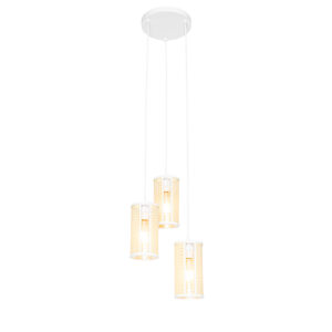 hanglampen Retro hanglamp wit met rotan rond Akira RotanStaal Wit Een opvallende lamp boven je Zoek niet langer en ga voor onze Het is de perfecte sfeermaker