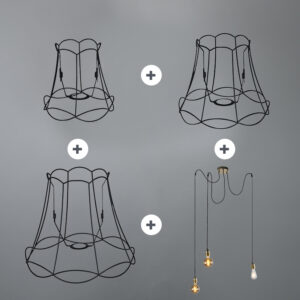 hanglampen Retro hanglamp zwart Granny Frame 3 Metaal Zwart Authentiek in een nieuw jasje. Deze prachtige heeft het ontwerp van de oude lampenkap je oma maar
