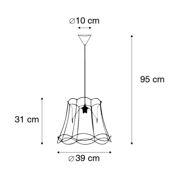Retro hanglamp zwart 40 cm - Granny Frame - Afbeelding 3