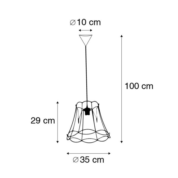 Retro hanglamp zwart 35 cm - Granny Frame - Afbeelding 3