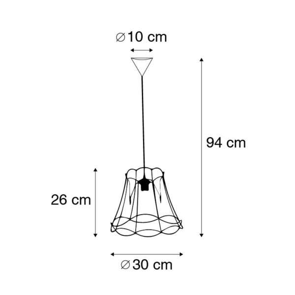 Retro hanglamp zwart 30 cm - Granny Frame - Afbeelding 3