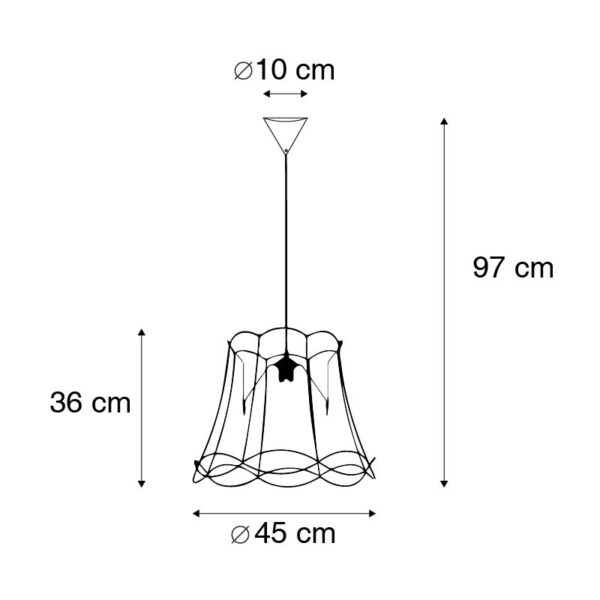 Retro hanglamp zwart 45 cm - Granny Frame - Afbeelding 3