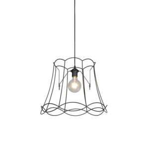 hanglampen Retro hanglamp zwart 45 cm Granny Frame KunststofMetaal Zwart Authentiek in een nieuw jasje. Deze prachtige heeft het ontwerp van de oude lampenkap