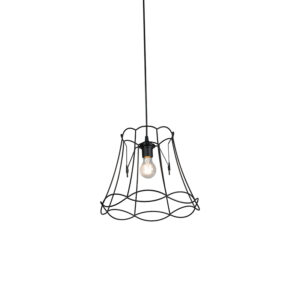 hanglampen Retro hanglamp zwart 35 cm Granny Frame KunststofMetaal Zwart Authentiek in een nieuw jasje. Deze prachtige heeft het ontwerp van de oude lampenkap