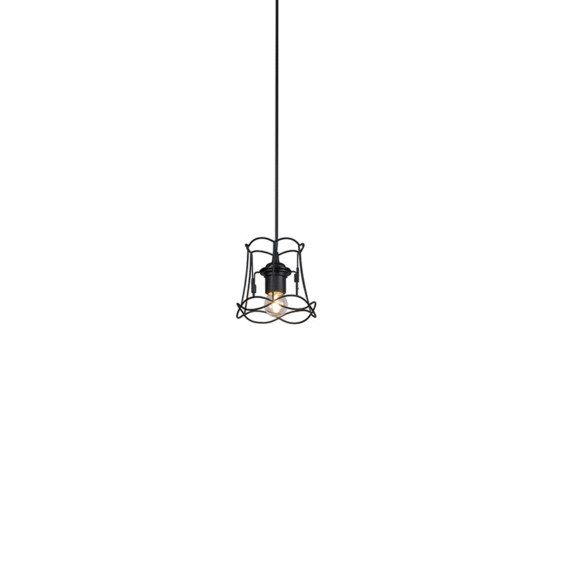 hanglampen Retro hanglamp zwart 15 cm Granny Frame KunststofMetaal Zwart Authentiek in een nieuw jasje. Deze prachtige heeft het ontwerp van de oude lampenkap