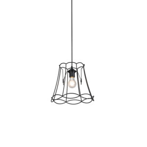 hanglampen Retro hanglamp zwart 30 cm Granny Frame KunststofMetaal Zwart Authentiek in een nieuw jasje. Deze prachtige heeft het ontwerp van de oude lampenkap