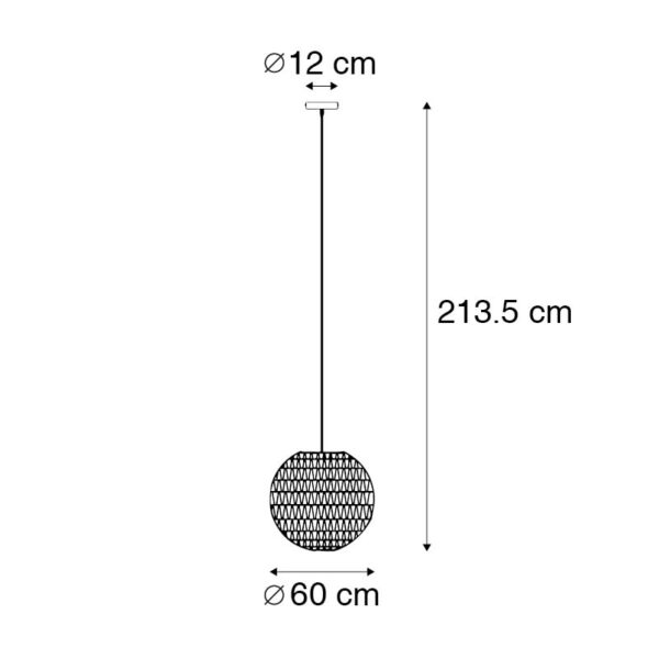 Retro hanglamp zwart 60 cm - Lina Ball - Afbeelding 3