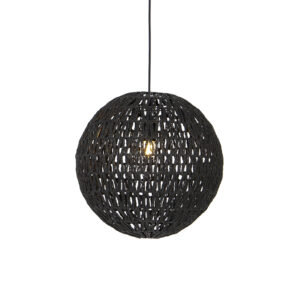 hanglampen Retro hanglamp zwart 40 cm Lina Ball PapierStaal Zwart Ga voor de en haal een echte retro eyecatcher in Deze is verstelbaar hoogte van maximaal 193